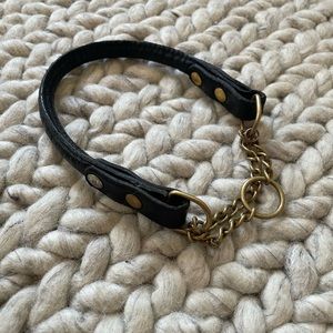 Rolled leather martingale dog collar